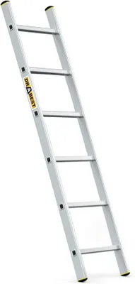 Productafbeelding van Serie: Aluminium stappenladder - 6 treden - met ladderhaken - draagvermogen 150 kg - antislipvoeten, lichtgewicht, corrosiebestendig - EN131