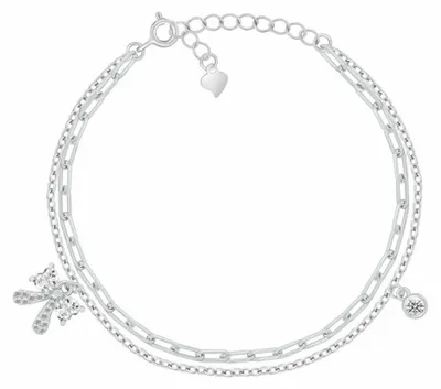 Immagine prodotto di Bracciale doppio in argento con zirconi BRC246W