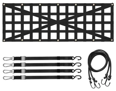Immagine prodotto di Rete di sicurezza per portellone posteriore - Rete per pianale di un pick-up - Per carichi pesanti - 138 x 45 cm - Universale - Nero