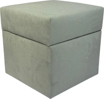 Zdjęcie produktu dla Pufa otwierana kwadratowa MAKALU 40x40 cm delikatny plusz z wypustkami ze schwokiem stylowa