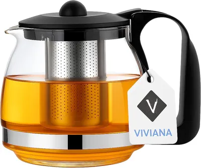 Teekanne aus Glas mit Edelstahl-Infuser, 700 ml, hitzebeständig