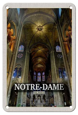 Produktbild von Blechschild Reise 12x18cm Notre Dame Paris Kathedrale Geschenk Schild