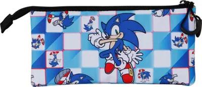 Produktbild von Sonic Blue Dreifach-Federmäppchen für Schulbedarf