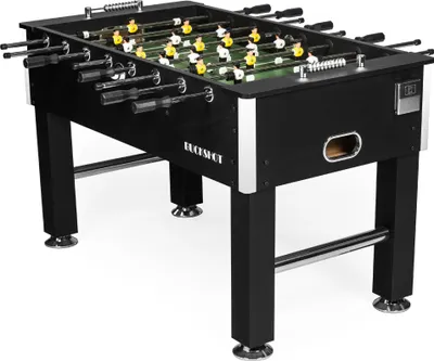 Produktbild von Buckshot Kickertisch 141x77x89 cm - Schwarz Tischfussball mit 2 Bälle - MDF Kabinett - Tischfußball 5ft mit Justierbare Füße und Starke hohlstangen - Tischkicker 60kg