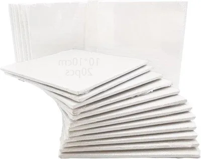 Obrázek produktu pro Bílé plátno 10 x 10 cm, bavlna, 20 kusů