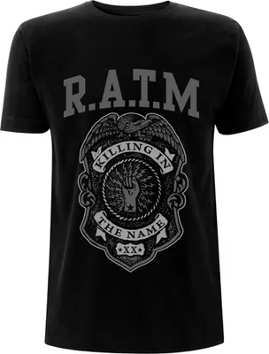 Produktbild von Rage Against the Machine - "Police Badge" T-Shirt für Herren/Damen Uni RO8079 (M) (Schwarz)