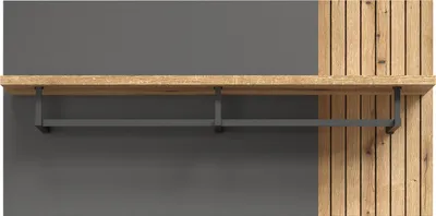 Produktbild von trendteam Garderobe Esteban Garderobenpaneel, Anthrazit Melamin/ Evoke Oak Melamin, B/H/T: 80/40/28 cm