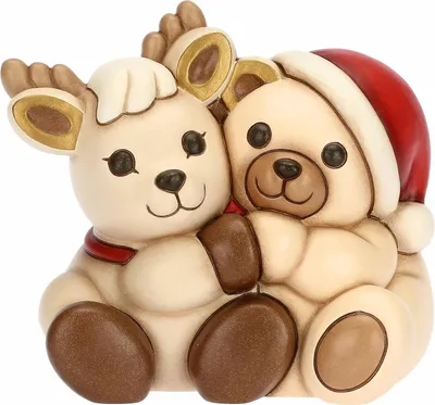 Immagine prodotto di THUN ® - Paar Teddy Und Rentier Umarmt F3318A82 Maße: 15 x 11,3 x 14 cm