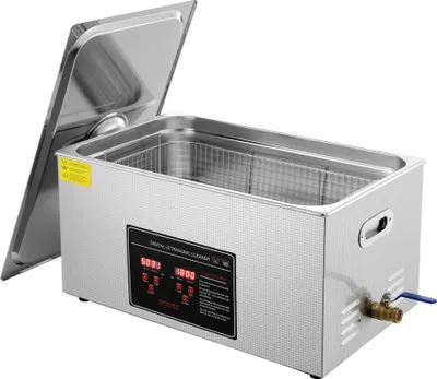 Image de Nettoyeur à ultrasons 707 W - Appareil de nettoyage professionnel en acier inoxydable - Capacité de 22 L - Avec affichage numérique - Idéal pour les bijoux, les lunettes, les montres, etc.