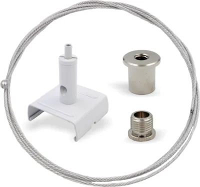 Produktbild von Abhängeset RAPID für Eutrac Stromschienen, Ø 1,5 mm | Länge 3000 mm | weiß
