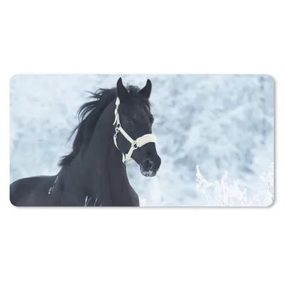 Produktbild von MuchoWow® Mauspad Mousepad Pferd - Schnee - Winter 60x30 cm - Mousepads - Maus Mat - Pad - Mausunterlage - Nachhaltig