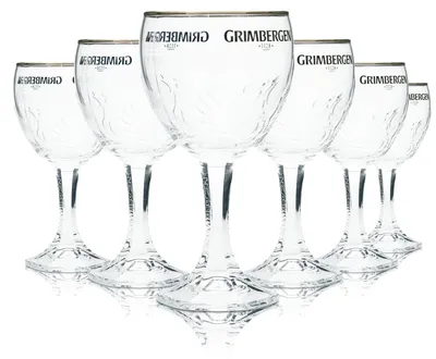 Produktbild von 6x Grimbergen Bier Glas 0,25l Kelch Pokal Design Phoenix Gläser Belgien Beer Bar