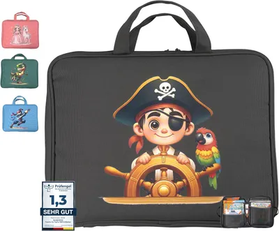 Produktbild von bunnyboo Tasche für TipToi - Platz für bis zu 8 Bücher - TipToi Starterset mit Einsatz für Tiptoi Stift, TipToi Kabel und Batteriefach - TipToi Tasche Stift (Seeräuber Sam)
