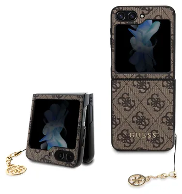 Produktbild von Guess 4G Charms Collection Hülle Für Samsung Galaxy Z Flip 5 - Braun