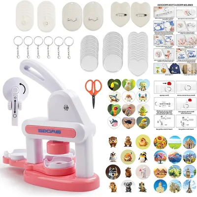 Zdjęcie produktu dla Maszyna do produkcji guzików - Personalizowane guziki - Możliwość projektowania bez ograniczeń - Średnica 58 mm - Różowy