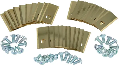 Produktbild von vhbw 30x Ersatz-Messer kompatibel mit Worx M800i, M 800 i, S 450 i, S 500 i, S500i, M 800, S450i Rasenmäher - Ersatzklinge Silber Gold, Titan-Apatit