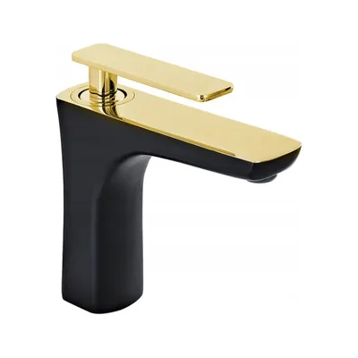 Image de Mitigeur de lavabo Indus, noir/or (744600-75)