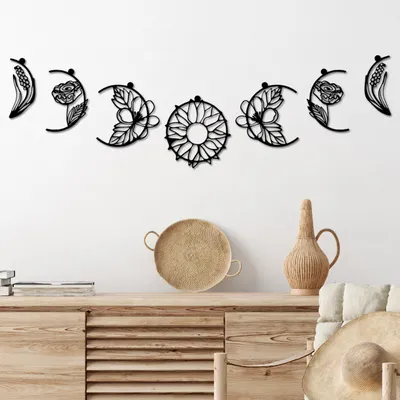 Obrázok produktu pre Wallity, Simbolo-2, Dekoratívny kovový doplnok na stenu, čierny, 100 % KOV, 25 x 27 cm