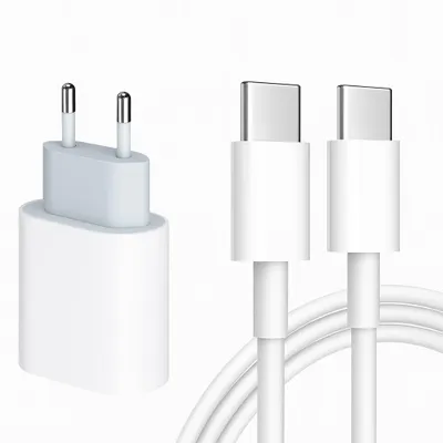 Produktbild von USB-C Ladegerät 20W + 60W Kabel – Schnellladegerät Set für iPhone 15, Samsung & mehr