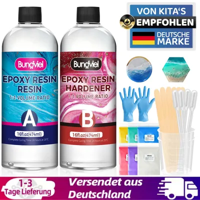 Produktbild von Epoxidharz mit Härter 1000ml/32oz, Epoxidharz Set Anfänger - 1: 1 Verhältnis Premium Harz Kristallklares Gießharz