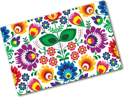 Produktbild von Tulup Glas Herdabdeckplatte - 80x52 cm - Glaskeramikkochfeld-Abdeckung Spritzschutz Glasabdeckplatte - Einteilig - Blumen & Pflanzen - Ethnisches Muster - Mehrfarbig