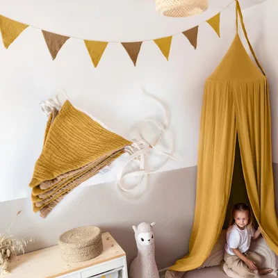 Produktbild von Sternenkette für Kinderzimmer - handgenähte Stoff-Girlande