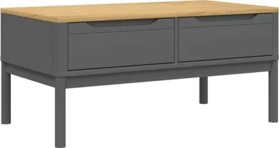 Produktbild von Best Möbel Wohnzimmertisch - FLORO Grau 99x55,5x45 cm Massivholz Kiefer - Couchtische A374019