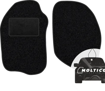 Produktbild von moto-MOLTICO Vorne Fußmatten Auto Velours Autoteppiche Schwarz Automatten Set 2-teilig passend für Mitsubishi Colt 1992-1996