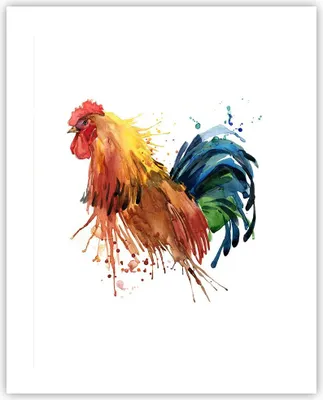 Produktbild von Poster - Poster ohne Rahmen - Hahn Ilustration Tier Farben - 40x50 cm - Wand Bild - Wanddeko - Wandbilder - Kunstposter - Wandposter - Bilder - Kunstdruck - Wanddekoration - Wandbild - P2XPA40x50-2842