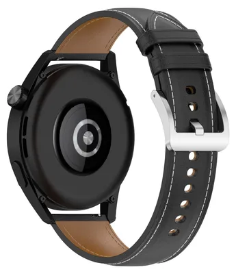 Produktbild von By Qubix passend für Garmin Forerunner 970 / 570 (47 mm) / 255 - Luxus Lederarmband - Schwarz