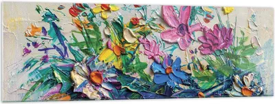 Produktbild von Bilder auf glas - Einteilig - Blumen die Farben pastos - 160x50cm - Glasbilder - Wandbilder - Bilder - zum Aufhängen bereit - Wanddekoration aus Glas - Glas Bilder - Wandbild auf Glas - GAB160x50-4521