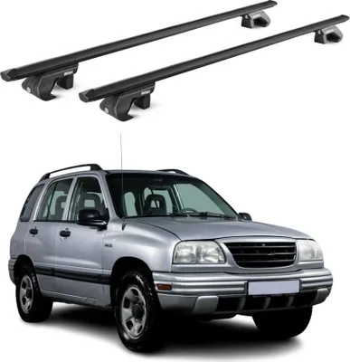 Image de Barres de toit transversales ABE pour Suzuki Vitara ET 1998-2005 5 P Alu Noir 2x