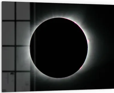 Produktbild von DEQORI Küchenrückwand Glas 80x60 cm 'Sonnenfinsternis' Spritzschutz Bad Rückwand