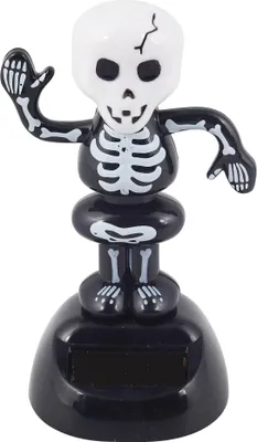 A solar-powered dancing skeleton toy.