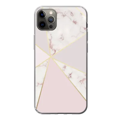 Produktbild von MuchoWow® Handyhülle Schutzhülle Hülle für iPhone 13 Pro Max Marmor - Gold - Rosa Silikon Softcase Handy Hülle - Mobiltelefon