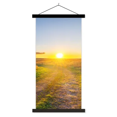 Produktbild von MuchoWow® Textilposter Sonne - Natur - Landschaft 60x120 cm mit schwarzem Rahmen - Magnete