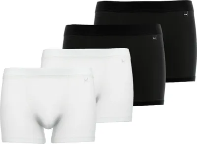 Produktbild von GÖTZBURG Herren Boxershorts, 4er Pack - X-lastic, Unterwäsche, Unterhosen, Logo, einfarbig Weiß/Schwarz M