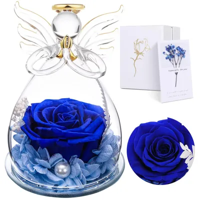 Ewige Rose mit Glasengel – Schutzengel Geschenk für Frauen