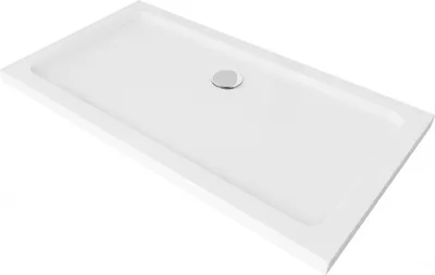 Obrázek produktu pro Mexen Flat obdélníková vanička do sprchového koutu slim 120 x 70 cm, Bílá, sifon Chromovaná - 40107012