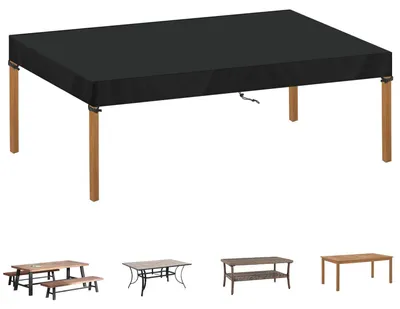 Produktbild von Abdeckhaube Gartentisch 220x100x15cm Wasserdicht UV-Beständig 420D Oxford Schwarz