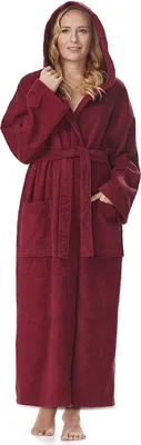 Produktbild von Arus Bademantel Astra für Damen, Farbe:Bordeaux, Größe:XL Extra Lang