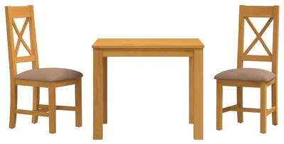 Immagine prodotto di vidaXL Set da pranzo, 3 pezzi, grigio, legno massello di quercia