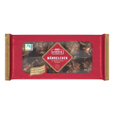 Zdjęcie produktu dla Lambertz Mandellebkuchen Mändelchen z ciemną czekoladą i pełnym mlekiem 100g