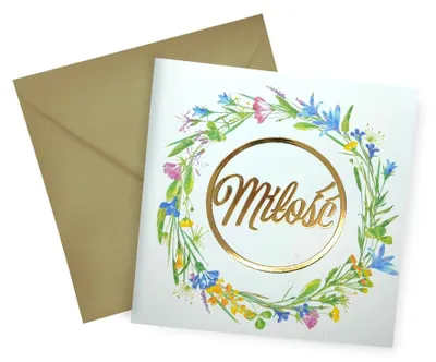Image de Carte de vœux « Mariage, Fleurs, Vernis 3D » 15 x 15 cm