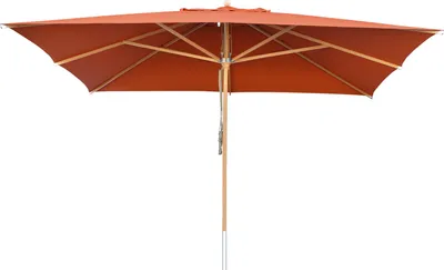 Produktbild von anndora Sonnenschirm - Terracotta Rot - Sonnenschirm 4x4m terrakotta mit Holz Buche UV Schutz - einteiliger Stamm - Stoff Olefin