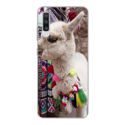 Produktbild von MuchoWow® Handyhülle Schutzhülle Hülle für Samsung Galaxy A70 Alpaka - Halskette - Farben Silikon Softcase Handy Hülle - Schutzhaube