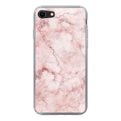 Produktbild von MuchoWow® Handyhülle Schutzhülle Hülle für iPhone SE 2020 Marmor - Rosa - Luxus Silikon Softcase Handy Hülle - Kartenbesitzer