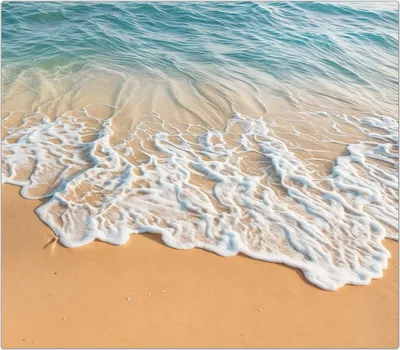 Produktbild von Spritzschutz Herdabdeckplatte Schneidebrett aus Glas Wellen am Strand 1-Teilig (60x52cm)
