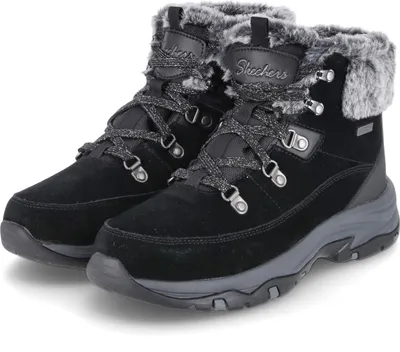 Obrázek produktu pro Skechers dámské zimní kotníkové boty se šněrováním SNOW WORRIES černé kožené syntetické nepromokavé velikost: 40