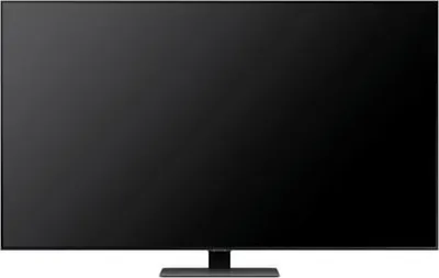 A black flat-screen television on a stand.